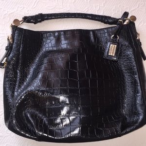 Antonio Melani black croc embossed handbag